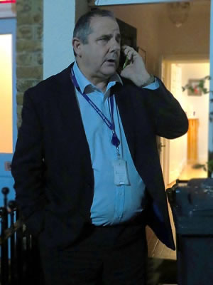 Cllr Steve Curran calls police during the protest