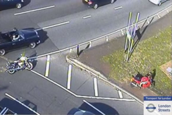 A collision involving a motorcyclist on the Hogarth Roundabout from 2014 