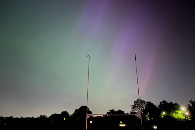 The Northern Lights seen from Homefields Recreation Ground in Chiswick