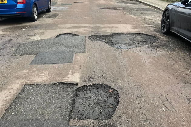 Potholes on Oxford Road South 